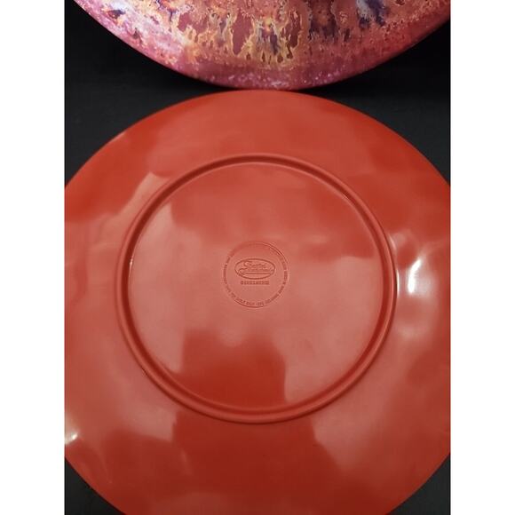 4 Certified International David Sanchez Radiance 9" Melamine Red Salad Plates - Picture 3 of 3